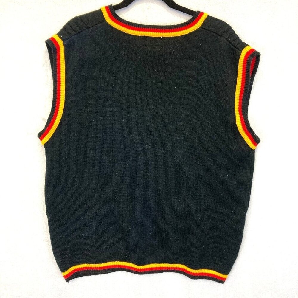 Delf USA‎ Vintage Knit Sweater Vest Mens XL Black Red Hip Hop Retro 90s Y2K - Picture 2 of 13